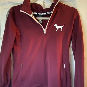 PINK maroon athletic half zip